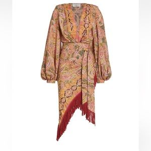 NWT. Bronx and Banco Farah Fringe Midi-Dress